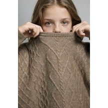 Defacto Kız Çocuk Regular Fit Bisiklet Yaka Kazak G5433a825wnbg321 Bej-bg321