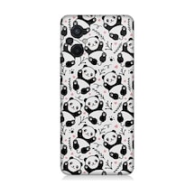 Xiaomi Poco M5 Uyumlu Siyah Beyaz Kalpli Pandalar Desenli Silikon Kılıf