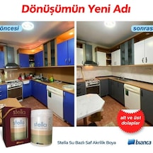Stella Boya Yeni Nesil Yaşam Boyası 0,5 Lt Antik Beyaz /1020 Dolap Fayans Cam Plastik Ahşap Diğer