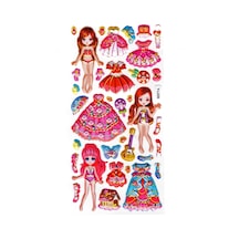 Sticker Kabartmalı Defter Planlayıcı Etiket Limyl-029 -17x9cm- Model Kız Giydirme