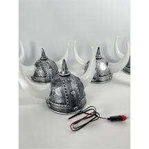 Ahmet Otomotiv Torpido Önü Viking Şapkası Beyaz Işıklı 12v-24v
