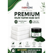 Premium Mum Yapım Hobi Seti - Parafin Wax 250 Gr - Tekli Toz Mum Boyası - Yeşil Bkfabpw2501y Karışık
