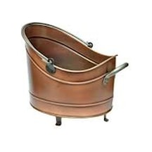 Ayaklı Odun Kovası Bakır Büyük Boy Bakır