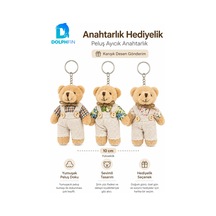 Tulumlu Peluş Ayıcık Anahtarlık 10 Cm Çanta Süsü Hediyelik Karışık Desen Gönderim
