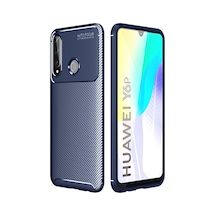 Huawei Y6p Kılıf Auto Focus Karbon Kapak - Lacivert -