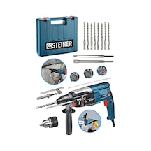 Steiner 4000 W Darbeli Kırıcı Delici Matkap + Mandren + 10 Parça Uç