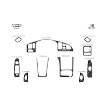 Hyundai Elantra Torpido Kaplama 2004-2007 10 Parça Karbon