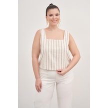 Myline Astarlı Kare Yaka Top-1811 Krem