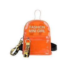 Kadın Sırt Çantaları Şeffaf Pvc Jöle Kadın Çantası Küçük Omuz Çantaları Genç Kızlar İçin Moda Rahat Sırt Çantası Orange Turuncu