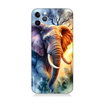 Apple Uyumlu iPhone 11 Pro Max Ateşte Yürüyen Fil Desenli Silikon Kılıf Çok Renkli