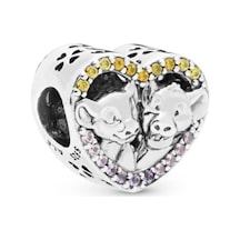 Nur Silver Disney Aslan Kral Simba Ve Nala Kalp Gümüş Charm Nur-bl02011