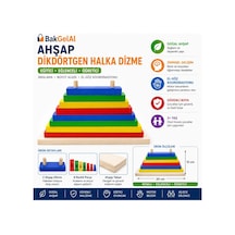 Bakgelal Ahşap Dikdörtgen Sıralama Oyuncağı Montessori Eğitici Renk Ve Boyut Eşleştirme 3+ Yaş - 0000716000002