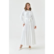 Violevin Er-cool Kadın Keten Elbise 8183-59-beyaz