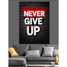 Ahşap Tablo Asla Vazgeçme Tuğla Duvar