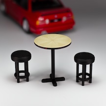 1/24 Ölçek Diorama Bar Masası Seti, Cafe Masası Seti, Diorama Seti, 1:24