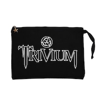 Trivium Logo Type Siyah Clutch Astarlı Cüzdan / El Çantası Siyah