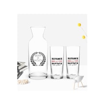 Kişiye Özel Renkli Baskılı Rotamız Belli De Tasarımlı İkili Rakı Bardağı Ve Karaf Hediye Seti-1
