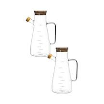 Bambu Kapaklı Vaku MLu Borosilikat 900 ML Yağlık Sütlük 3Lü .