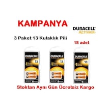 Duracell 13 Numara Pil Kulak İçi İşitme Cihazı Pili 3 Paket