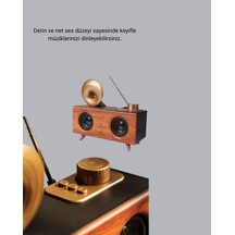 Tek Çift Hoparlörlü Retro Bluetooth Speaker 1800mah Bataryalı Aux Usb Sd Kartlı Najmaddin