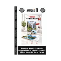 Premium Renkli Kağıt Ofis Gereci Fotoğraf Kağıdı A3 Glossy 260 Gr 30x42 20 Sayfa Parlak