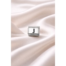 J Harf Charm Çelik Bileklik Aksesuarı Kişiye Özel Harf Modülü Minimal &amp Şık Tasarım - Özel Seri Youtk0000043 Gümüş