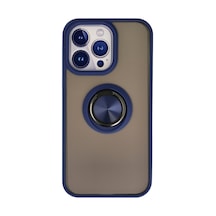 Apple iPhone  Uyumlu,  13 Pro Max Kılıf Montreal Yüzüklü Silikon Kapak - Lacivert