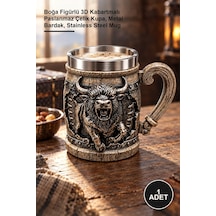 1 Adet Kadeh Kupa Boğa Figürlü 3d Kabartmalı Paslanmaz Çelik Kupa, Metal Bardak, Stainless Steel Mug altın