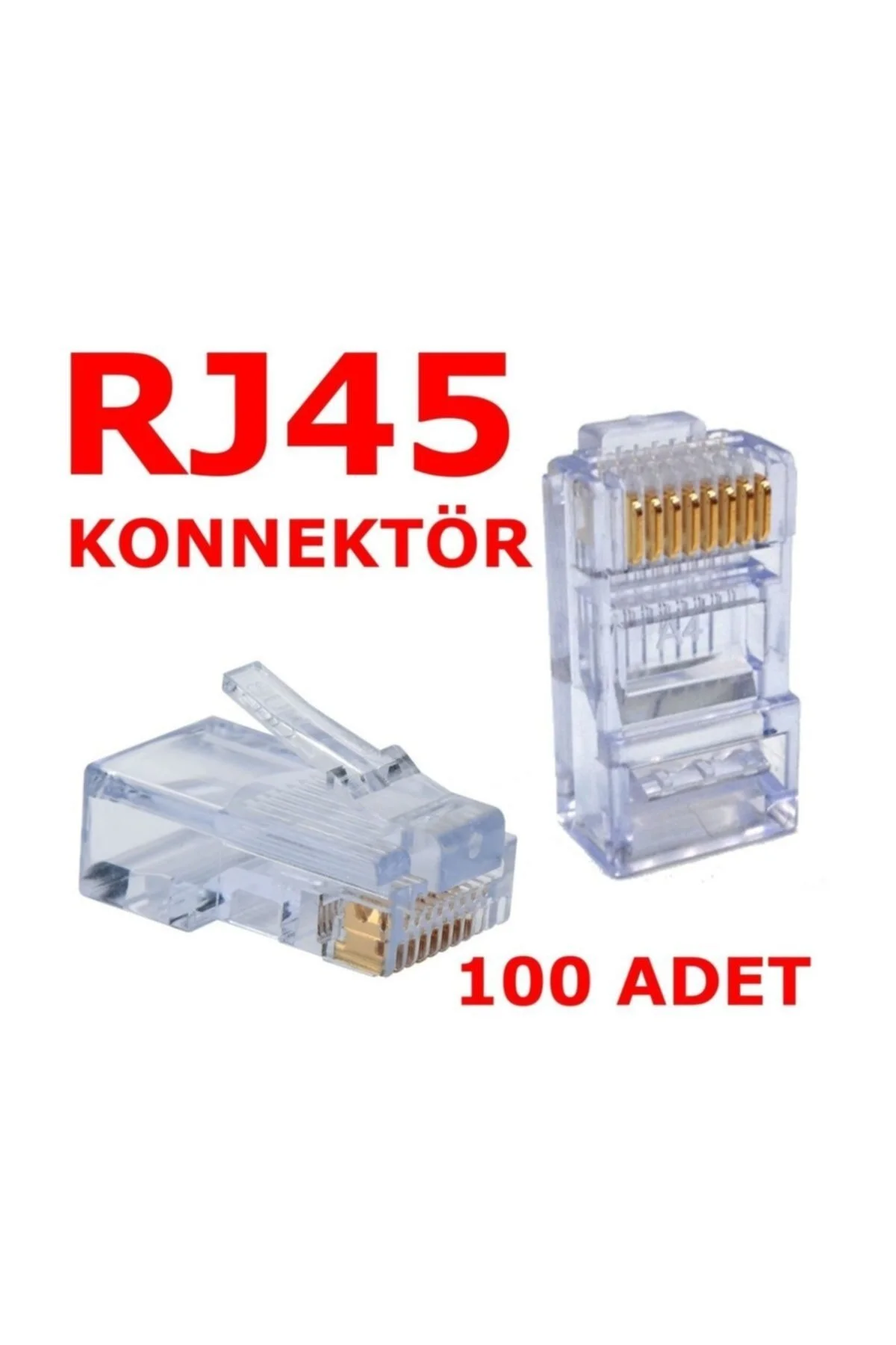Rj45 100 Adet Deliksiz Network Konnektör Jack Cat5 Cat6