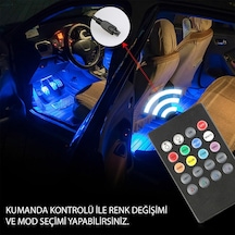 Ayak Altı Led 12'Li Sese Duyarlı Kumandalı Rgb 7 Renk Oto Şerit (362574693)