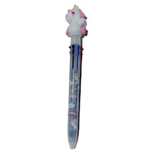 Unicorn Başlıklı 6 Renkli Tükenmez Kalem Beyaz