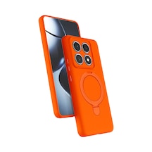 Newface Xiaomi Mi 14t Pro Regal Magsafe Standlı Kapak - Turuncu