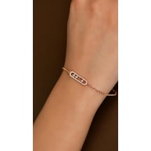 Roza Silver Zirkon Taşlı Rose Özel Tasarım Gümüş Bileklik