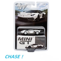 Mini Gt 1/64 Lamborghini Aventador Svj 63 Bianco Asopo Chase