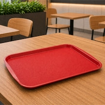 12 Adet Abs Servis Tepsisi Kaymaz Yüzeyli 32x44 Cm Kırmızı Renk Endüstriyel Kullanıma Uygun, Kırılmaz, Bpa Free 7 Renk Seçenekli