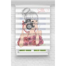 Perdeoutlet38 Enxboy Fotoğrafcı Kız Dijital Baskılı Zebra Perde-cocuk Odası-stor Perde Renkli