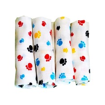 4'lü Müslin Bebek Ağız Bezi Kırmızı Çok Renkli