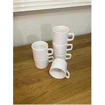 8 Cm Stackable Çay Fincanı 6 Adet Beyaz Diğer