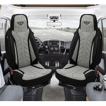 Plkt Serisi Fiat Ducato 2015 Ve Sonrası İle Uyumlu Pilot Oto Koltuk Kılıfı, Gri/siyah