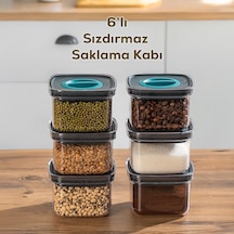 Porsima 100 Pro 6lı Sızdırmaz Yiyecek Erzak Saklama Kabı Seti - 500ml Şeffaf