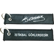 Bd Tekstil İstikbal Göklerdedir Baskılı Çift Taraflı Anahtarlık Siyah