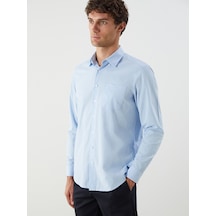 Lcwaıkıkı Classic Mavi Regular Fit Uzun Kollu Poplin Erkek Gömlek