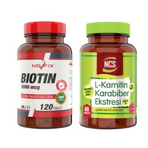 L-Karnitin Karabiber 60 Tablet + Biotin 5000 Mcg 120 Tablet