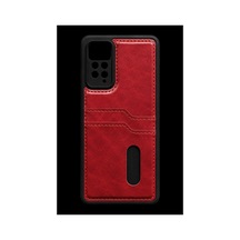 Redmi Note 12 Pro 4g Kılıf Sara Kartvizitli Deri Kılıf - Kırmızı İtdark43914