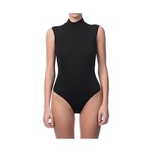 Nbb %95 Pamuklu Balıkçı Yaka Çıtçıtlı Body-2950 Siyah