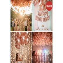 10 Adet Rose Parıltılı Metalik Balonlar Parti & Kutlama Paketi