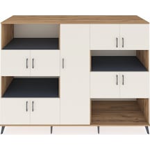 Kronos Dolap 10 Raflı 9 Kapaklı 220x59x163 Çam-aytaşı/antrasit Çam-aytaşı/antrasit