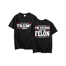 Flood Of Style Trump Ben Felon İçin Oylama T Shirt Adam Pamuk Rahat Kısa Kollu Tee Unisex Amerik Siyah