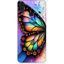 General Mobile Gm 10 Uyumlu Renkli Kanatlı Kelebek Desenli Silikon Kılıf