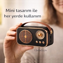 Nostaljik Bluetooth Hoparlör Retro Tasarım 5w Güçlü Ses, Usb Ve Tf Kart Destekli Taşınabilir Mini Hoparlör 1200mah Batarya Vintage Speaker